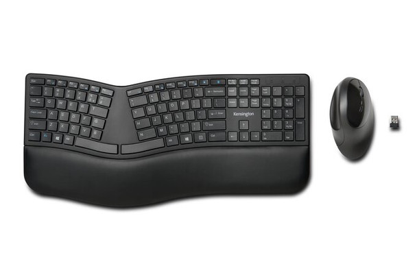 Kensington Pro Fit Ergo Wireless Keyboard And Mouse (Black) 085896754060 75406