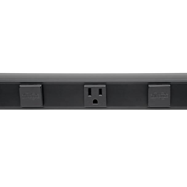 Tripp Lite 6-Outlet Power Strip, Right-Angle NEMA 5-15R - 15A, 120V, 8 ft. Cord, Right-Angle 5-15P Plug, 24 in. 037332224644 PS2406RA08B