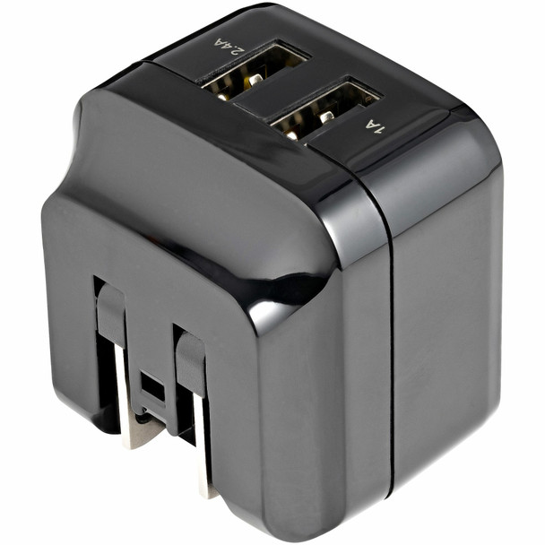 StarTech.com 2 Port USB Wall Charger - 17W Wall Charger Hub (2.4A & 1A port) - Dual Port USB-A Power Adapter - Portable/Travel USB Wall Plug to Charge Multiple Devices - Phones/Tablets 065030890083 USB2PACUBK