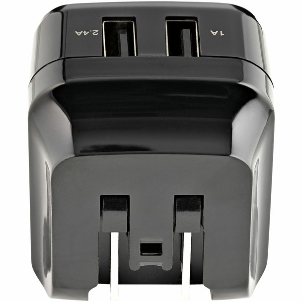 StarTech.com 2 Port USB Wall Charger - 17W Wall Charger Hub (2.4A & 1A port) - Dual Port USB-A Power Adapter - Portable/Travel USB Wall Plug to Charge Multiple Devices - Phones/Tablets 065030890083 USB2PACUBK