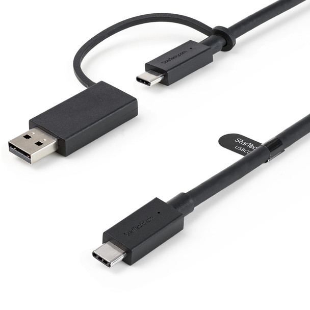 StarTech.com 3ft (1m) USB-C Cable with USB-A Adapter Dongle - Hybrid 2-in-1 USB C Cable w/ USB-A - USB-C to USB-C (10Gbps/100W PD), USB-A to USB-C (5Gbps) - Ideal for Hybrid Docking Station 065030891660 USBCCADP