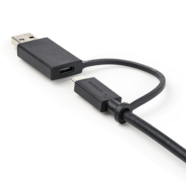 StarTech.com 3ft (1m) USB-C Cable with USB-A Adapter Dongle - Hybrid 2-in-1 USB C Cable w/ USB-A - USB-C to USB-C (10Gbps/100W PD), USB-A to USB-C (5Gbps) - Ideal for Hybrid Docking Station 065030891660 USBCCADP