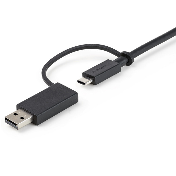 StarTech.com 3ft (1m) USB-C Cable with USB-A Adapter Dongle - Hybrid 2-in-1 USB C Cable w/ USB-A - USB-C to USB-C (10Gbps/100W PD), USB-A to USB-C (5Gbps) - Ideal for Hybrid Docking Station 065030891660 USBCCADP