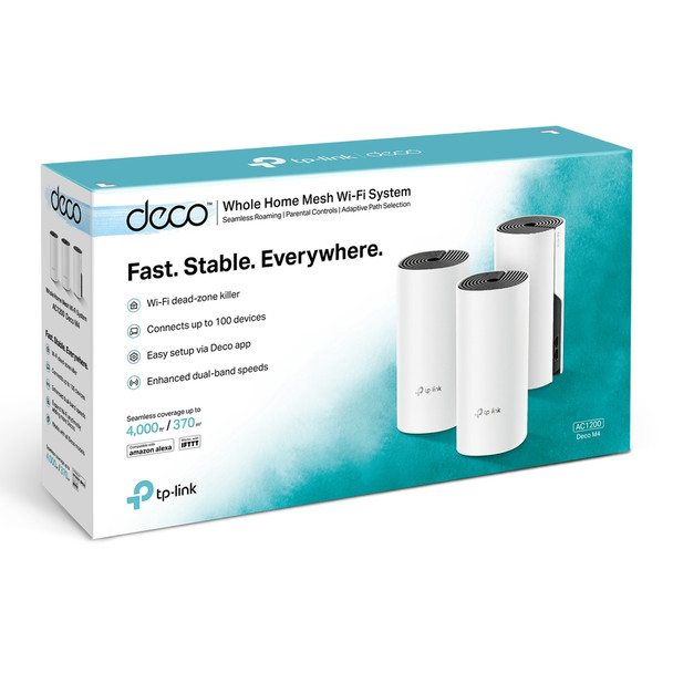 TP-LINK AC1200 Deco Whole Home Mesh Wi-Fi System 840030700125 DECO M4(3-PACK)