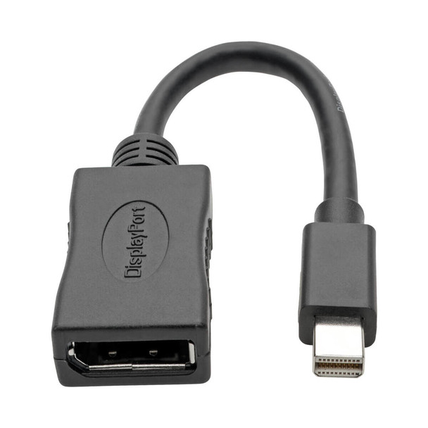 Tripp Lite Keyspan Mini DisplayPort to DisplayPort Adapter, 4K 60 Hz, Black (M/F), 6-in. (15.24 cm) 037332210692 P139-06N-DP4K6B