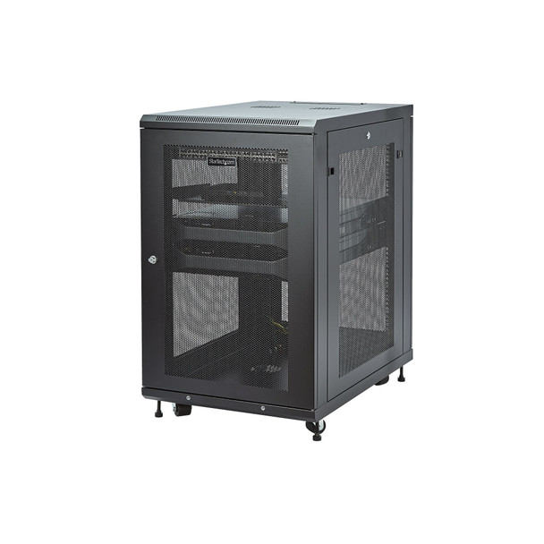 StarTech.com 18U Server Rack Cabinet - 4-Post Adjustable Depth (2" to 30") Network Equipment Rack Enclosure w/Casters/Cable Management/Shelf /Locking Dell PowerEdge HP ProLiant ThinkServer 065030870238 RK1833BKM
