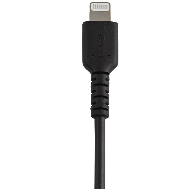 StarTech.com 30cm Durable USB A to Lightning Cable - Black USB Type A to Lightning Connector Charge & Sync Power Cord - Rugged w/Aramid Fiber - Apple MFI Certified - iPad Air iPhone 12 065030891738 RUSBLTMM30CMB