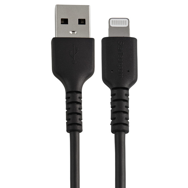 StarTech.com 15cm Durable USB A to Lightning Cable - Black USB Type A to Lightning Connector Charge & Sync Power Cord - Rugged w/Aramid Fiber - Apple MFI Certified - iPad Air iPhone 12 065030891714 RUSBLTMM15CMB