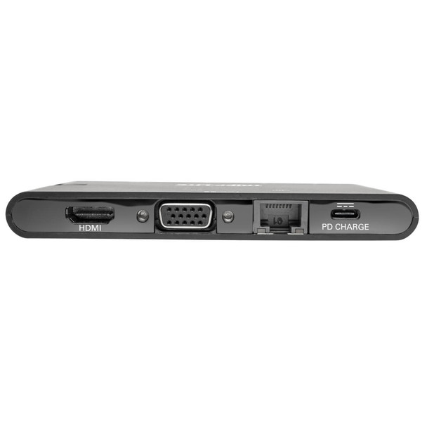 Tripp Lite USB-C Laptop Docking Station - HDMI, VGA, GbE, 4K @ 30 Hz, Thunderbolt 3, USB-A, USB-C, PD Charging 3.0, Black 037332213495 U442-DOCK3-B