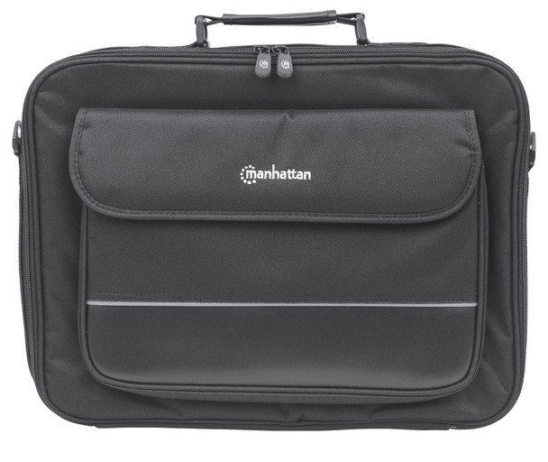 Manhattan Empire Laptop Bag 17.3", Clamshell Design, Accessories Pocket, Shoulder Strap (Removable), Notebook Case, Black, Three Year Warranty 766623421560 421560