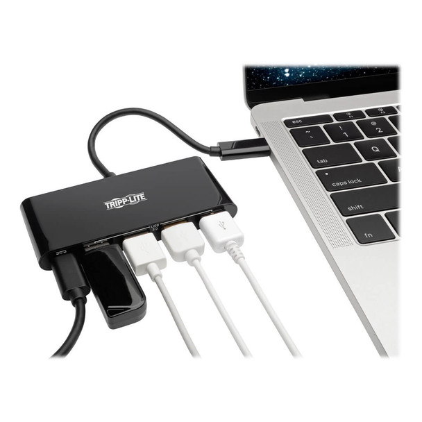 Tripp Lite 4-Port USB 3.1 Hub, 4x USB-A, Thunderbolt 3—PD Charging, Black 037332209214 U460-004-4AB-C