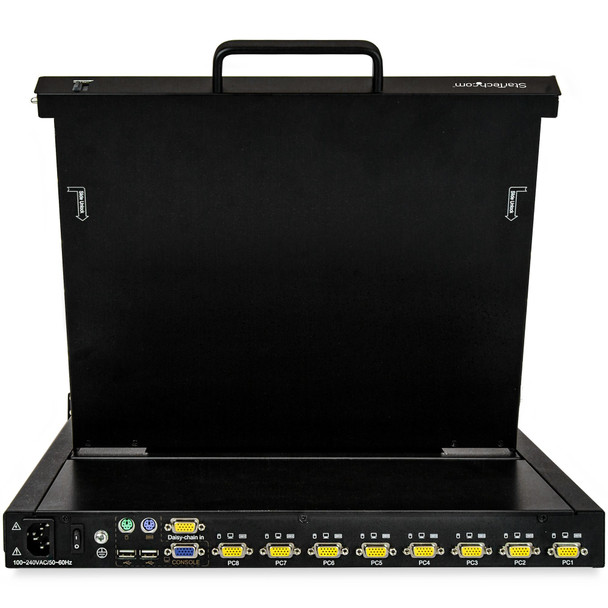 StarTech.com 8 Port Rackmount KVM Console w/ 6ft Cables - Integrated KVM Switch w/ 17" LCD Monitor - Fully Featured 1U LCD KVM Drawer- OSD KVM - Durable 50,000 MTBF - USB + VGA Support 065030872485 RKCONS1708K