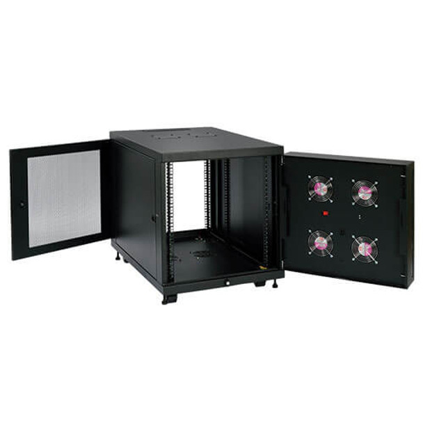 Tripp Lite 12U SmartRack Industrial Floor Standard-Depth Rack Enclosure Cabinet includes doors and side panels 037332183439 SR12UBFFD