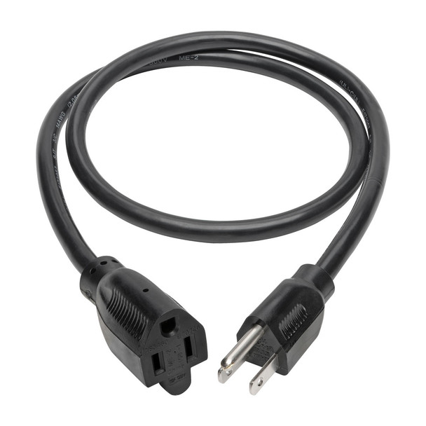 Tripp Lite Heavy-Duty Power Extension Cord, 15A, 14AWG (NEMA 5-15P to NEMA 5-15R), 3-ft. 037332180575 P024-003