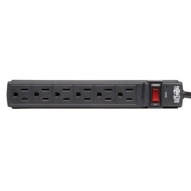 Tripp Lite Protect It! 6-Outlet Surge Protector, 6-Ft. Cord, 360 Joules, 1 Diagnostic Led, Black Housing 037332166784 Tlp6B