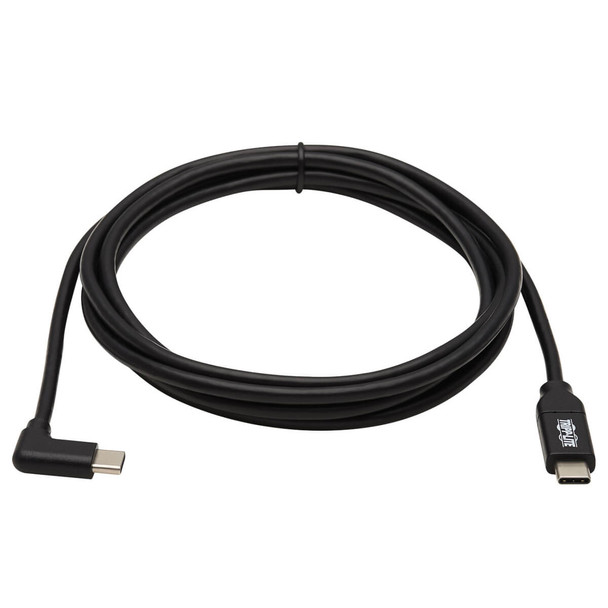 Tripp Lite USB-C Cable (M/M) - USB 2.0, Thunderbolt 3, 100W PD Charging, Right-Angle Plug, Black, 2 m (6.6 ft.) 037332263698 U040-02M-C-5ARA