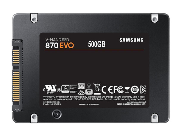 Samsung 870 Evo 2.5" 500 Gb Serial Ata Iii V-Nand 887276431987 Mz-77E500B/Am