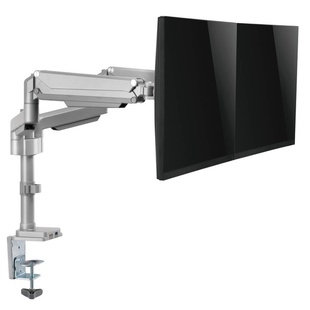 Tripp Lite Dual-Display Flex-Arm Mount for 17” to 32” Monitors - Clamp or Grommet, USB, Audio Ports 037332262509 DDR1732DAL
