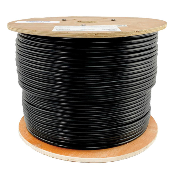 Tripp Lite Cat6/Cat6e 600 MHz Solid-Core Outdoor-Rated (UTP) Bulk Ethernet Cable - Black, 1000 ft. (304.8 m) 037332257888 N228-01K-BK