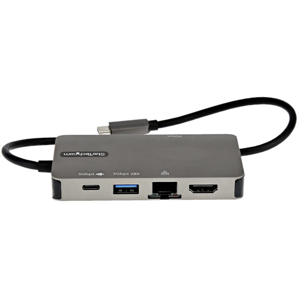 Startech.Com Usb-C Multiport Adapter - Usb-C To 4K 30Hz Hdmi Or 1080P Vga - Usb Type-C Mini Dock W/ 100W Power Delivery Passthrough, 3-Port Usb Hub 5Gbps, Gbe - 12" (30Cm) Attached Cable 065030891752 Dkt30Chvpd2