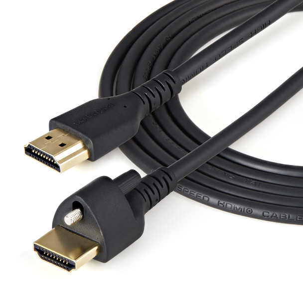 StarTech.com 6ft (2m) HDMI Cable with Locking Screw - 4K 60Hz HDR - High Speed HDMI 2.0 Monitor Cable with Locking Screw Connector for Secure Connection - HDMI Cable with Ethernet - M/M 065030889865 HDMM2MLS
