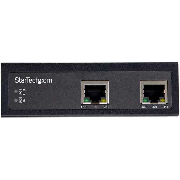 StarTech.com Industrial Single Port Gigabit PoE Extender - 60W 802.3bt PoE /PoE+/ PoE++ - 100m/ 330ft - Power Over Ethernet Network Range Extender - IP-30 - -40C to +75C 065030889650 POEEXT1G60W