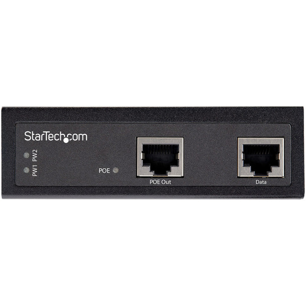 Startech.Com Industrial Gigabit Poe Injector - High Speed/High Power 90W - 802.3Bt Poe++ 48V-56Vdc Din Rail Upoe/Ultra Power Over Ethernet Injector Adapter -40C To +75C Rugged 065030889568 Poeinj1G90W