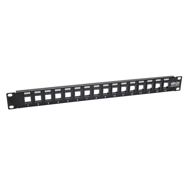 Tripp Lite 16-Port 1U Rack-Mount Unshielded Blank Keystone/Multimedia Patch Panel, Rj45 Ethernet, Usb, Hdmi, Cat5E/6 037332193575 N062-016-Kj