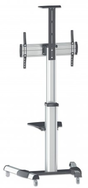 Manhattan TV & Monitor Mount, Trolley Stand, 1 screen, Screen Sizes: 37-65", Silver, VESA 200x200 to 600x400mm, Max 50kg, LFD, Lifetime Warranty 17666234612459 461245