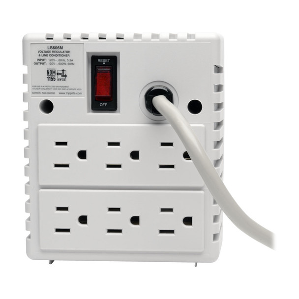 Tripp Lite 600W 120V Power Conditioner with Automatic Voltage Regulation (AVR), AC Surge Protection, 6 Outlets 037332116246 LS606M