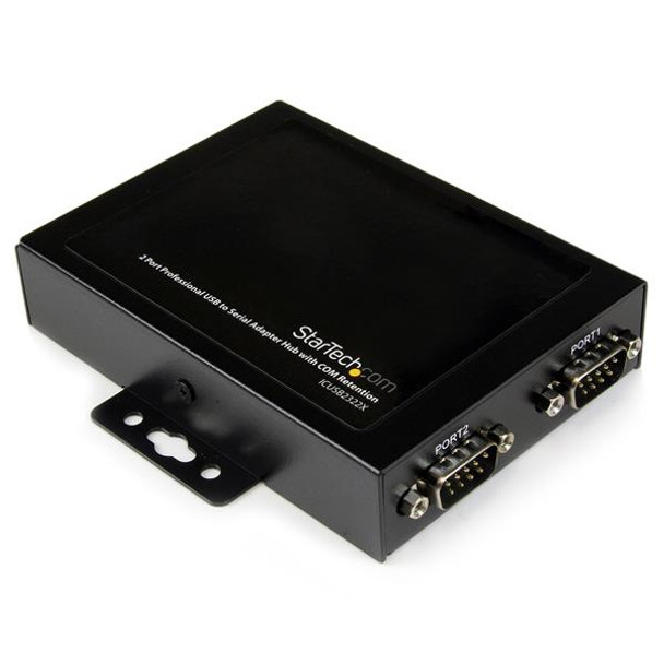 StarTech.com 2 Port Wall Mountable USB to Serial Adapter Hub with COM Retention 065030831734 ICUSB2322X