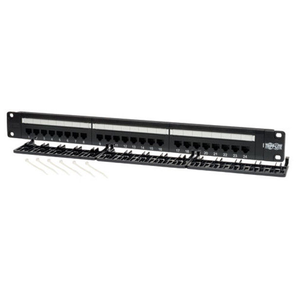 Tripp Lite 24-Port 1U Rack-Mount Cat5e 110 Patch Panel, 568B, RJ45 Ethernet 037332013194 N052-024