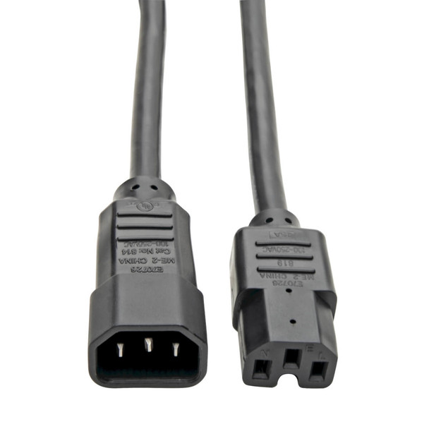Tripp Lite Heavy-Duty Computer Power Cord Lead Cable, 15A, 14AWG (IEC-320-C14 to IEC-320-C15), 0.91 m 037332168436 P018-003