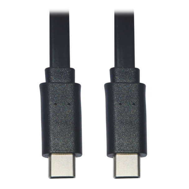 Tripp Lite USB-C Flat Cable (M/M) - USB 2.0, Thunderbolt 3 Compatible, Black, 0.9 m 037332254009 U040-003-C-FL