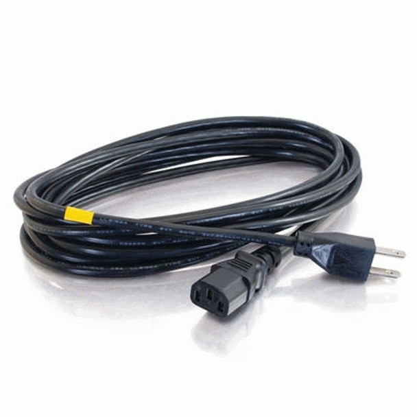 C2G 25ft Universal 18 AWG Power Cord (IEC320C13 -> NEMA 5-15P) Black 7.6 m 757120147190 14719