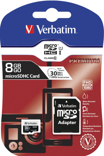 Verbatim Premium Memory Card 8 Gb Microsdhc Class 10 023942440819 44081