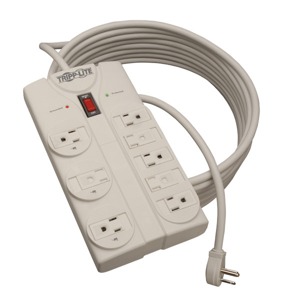 Tripp Lite Protect It! 8-Outlet Surge Protector, 25-ft. Cord, 1440 Joules 037332138248 TLP825