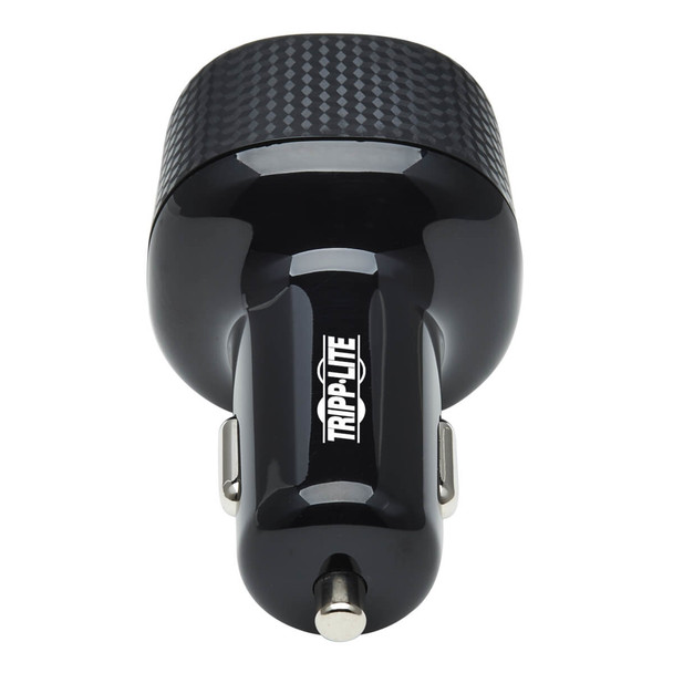 Tripp Lite Dual-Port USB Car Charger with 45W Charging - USB-C (27W) QC4+, USB-A (18W) QC 3.0, Black 037332254078 U280-C02-45W-1B