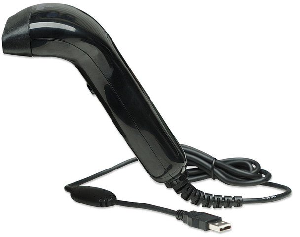 Manhattan Contact CCD Handheld Barcode Scanner, USB, 80mm Scan Width, Cable 152cm, Max Ambient Light: 3,000 lux (sunlight), Black, Three Year Warranty, Box 766623401517 401517