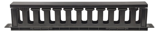 Intellinet 19" Cable Management Panel, 19" Rackmount Cable Manager, 1U, with Cover, Black 766623714679 714679