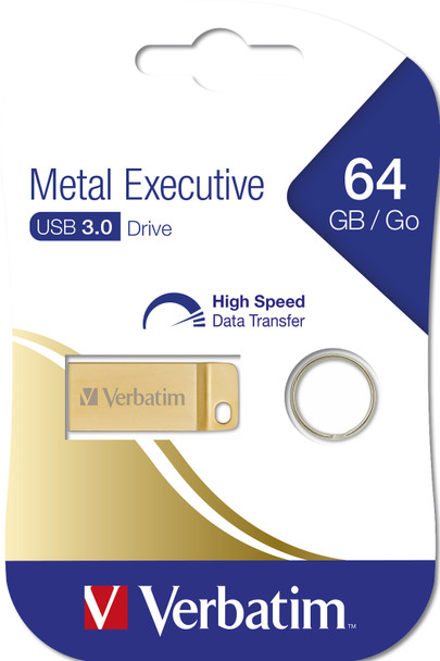Verbatim Metal Executive - USB 3.0 Drive 64 GB - Gold 023942991069 99106