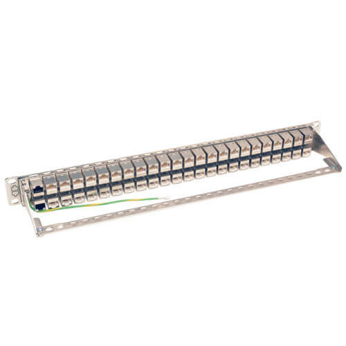 Tripp Lite 48-Port STP Shielded Cat6a Feedthrough Patch Panel, RJ45 Ethernet, 1U Rack-Mount, TAA 037332189998 N254-048-SH-6A