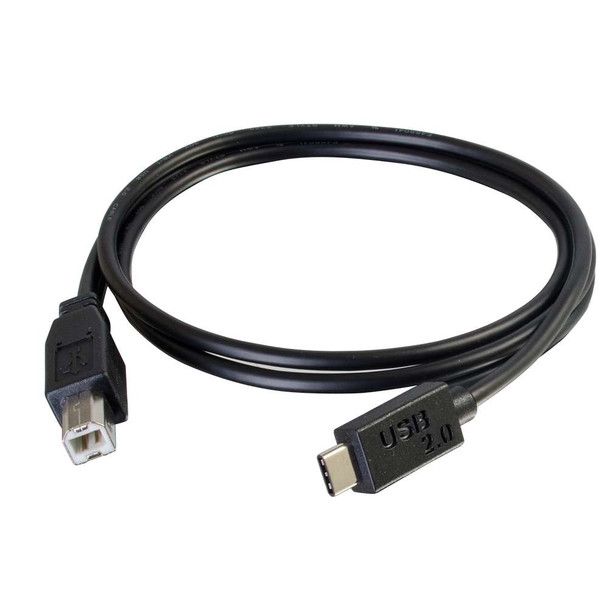 C2G 10ft, USB 2.0 Type C, USB B USB cable 3.048 m USB C Black 757120288602 28860