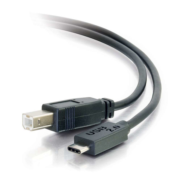 C2G 6ft, USB 2.0 Type C, USB B USB cable 1.8288 m USB C Black 757120288596 28859