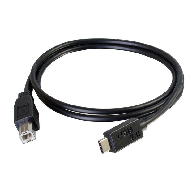 C2G 6ft, USB 2.0 Type C, USB B USB cable 1.8288 m USB C Black 757120288596 28859