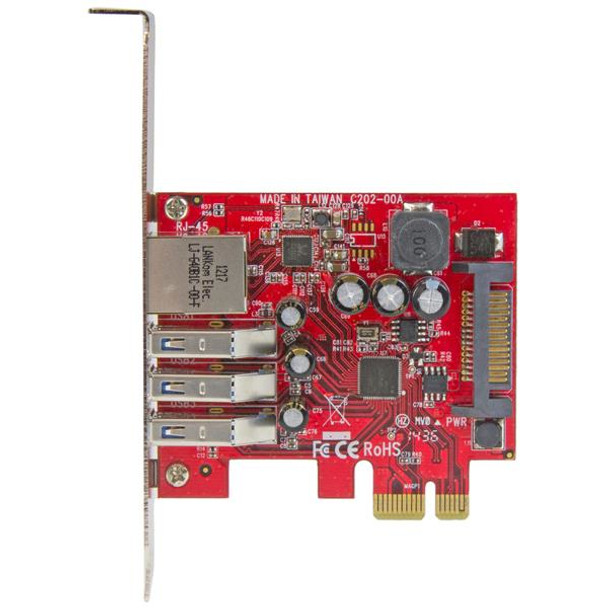 StarTech.com 3-Port PCI Express USB 3.0 Card + Gigabit Ethernet 065030860796 PEXUSB3S3GE