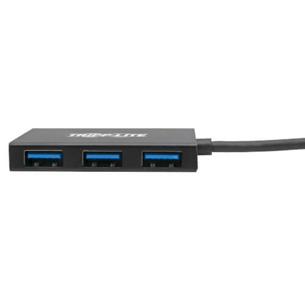 Tripp Lite USB 3.0 SuperSpeed Slim Hub, 5 Gbps - 4 USB-A Ports, Portable, Aluminum 037332214003 U360-004-4A-AL