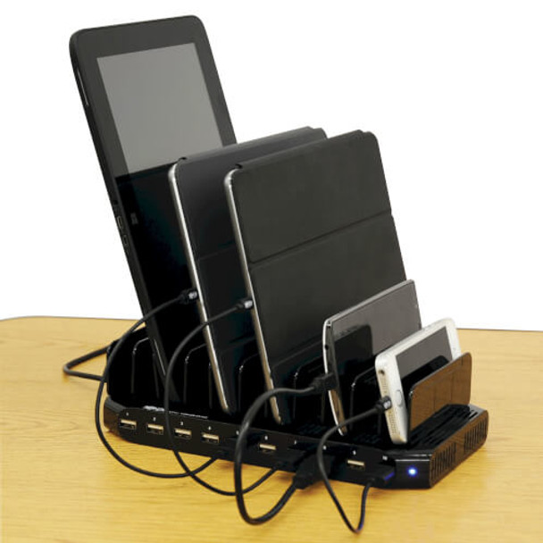 Tripp Lite 10-Port USB Charging Station with Adjustable Storage, 12V 8A (96W) USB Charger Output, Schuko Power Cord 037332205698 U280-010-ST-CEE