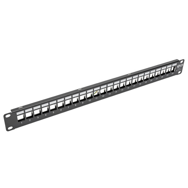 Tripp Lite 24-Port 1U Rack-Mount Shielded Blank Keystone/Multimedia Patch Panel, RJ45 Ethernet, USB, HDMI, Cat5e/6 037332193612 N062-024-KJ-SH