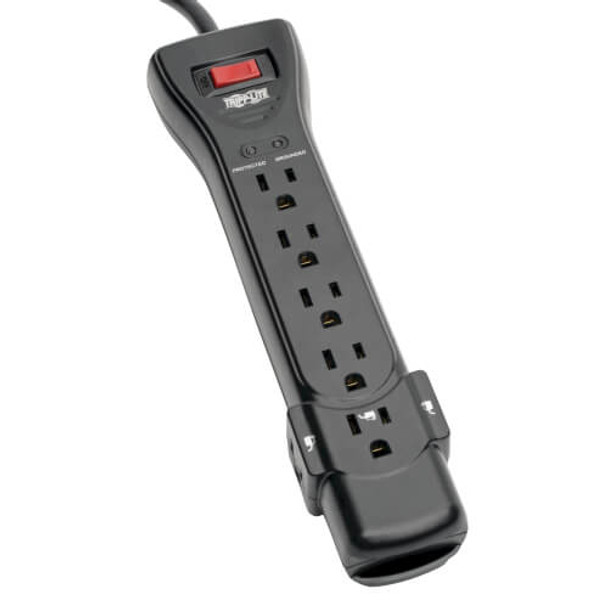 Tripp Lite Protect It! 7-Outlet Surge Protector, 7.62 m (25-ft.) Cord, 2160 Joules, Black Housing 037332189844 SUPER725B